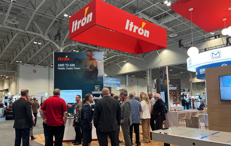 Itron booth at ACE 2024 showcasing water management solutions